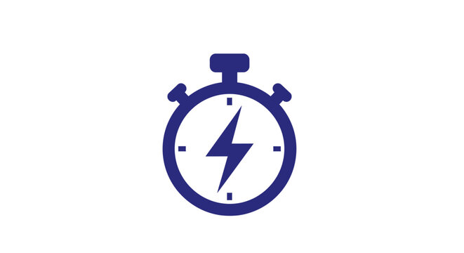 Stopwatch with Lightning Bolt Symbol.