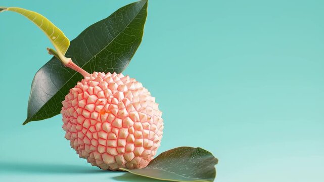 Lychee, A single lychee fruit with bumpy pink skin