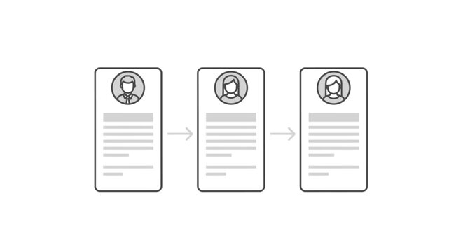 Three Resumes with Profile Pictures.