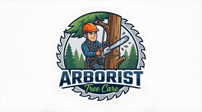 tree care and removal service logo, Tree cutting and removal logo vector. Stump removal logo design template. Stump Removal Mascot Logo Design