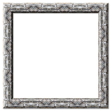 Stone texture frame with transparent background creating border