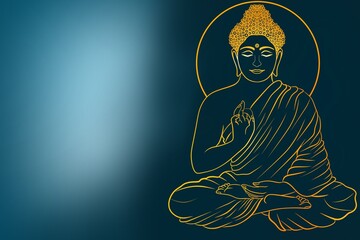 Fototapeta premium Buddha Background with Buddha drawing