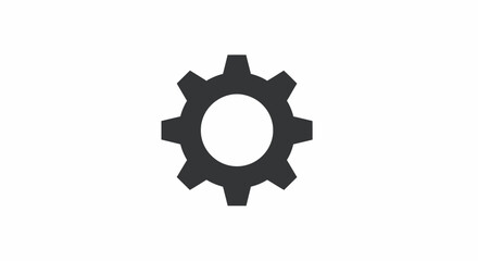 Obraz premium Black Cogwheel Icon on White Background.