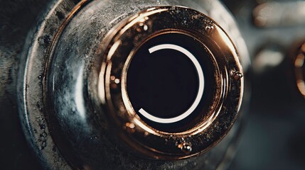 Close up of steampunk mechanical eye lens detail