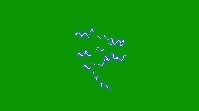 Comic Style Energy Explosion, Lightning Thunderbolt Strike Animation, Shiny energy blasts, glowing bolt energy motion, glowing flash FX energy burst loop, blue energy dissolve effect green background