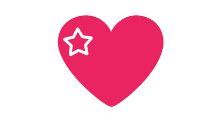 Pink Heart Shape with White Star.