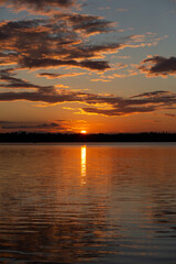 Fototapeta premium sunset over the lake