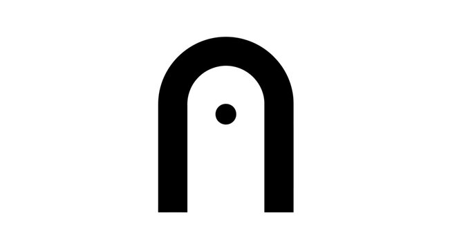 Simple black arch symbol icon.