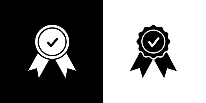 Premium quality certification and approved guarantee badge icon design