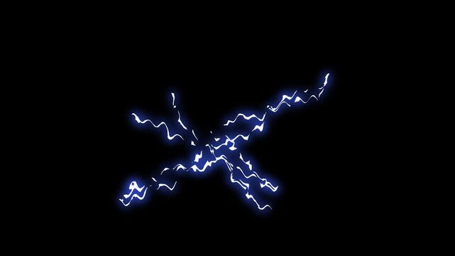 Flash FX energy ball spark effect bright blue & white flash effect, flow of electricity, glowing flash FX energy burst loop, Hand drawn 2D cartoon explosion FX, Magic FX on Black Screen Background.4K