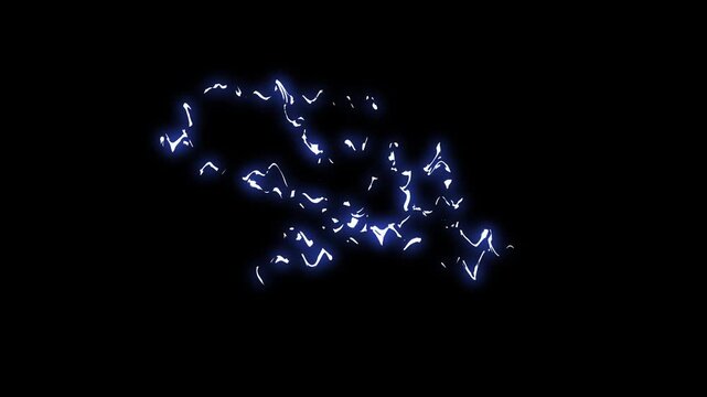 Glowing bolt energy motion, Comic Style Energy Explosion, Lightning Thunderbolt Strike Animation, Shiny energy blasts, glowing flash FX energy burst loop, blue energy dissolve effect black background