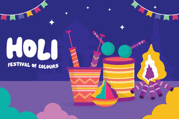 Holi Festival illustration banner poster