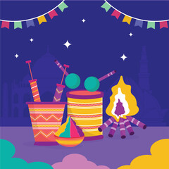 Holi Festival illustration banner poster