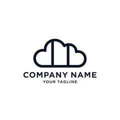 Cloud Logo Design Template with Placeholder Text.