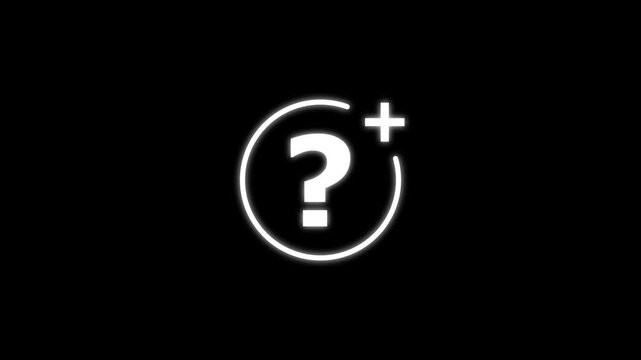  Animation featuring a question mark and a plus sign.