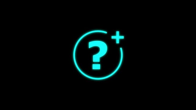  Animation featuring a question mark and a plus sign.