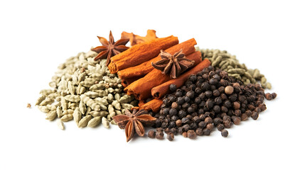 spices on white background