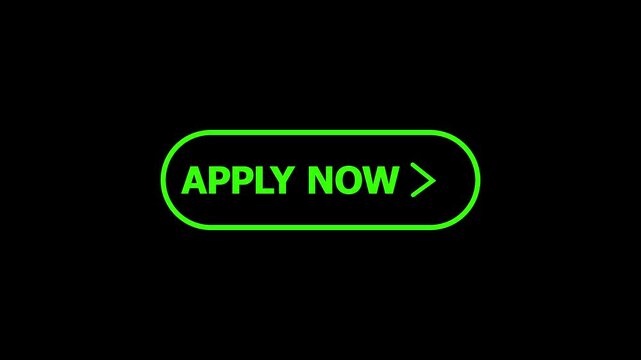 APPLY NOW Button. Simple, clean animation perfect for websites or apps UI,UX,GUI. animation on transparent background 