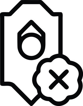 Canceled document or ticket rejected icon showing deletion of reservation and event entry