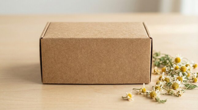 Blank Sustainable Paper Soap Box Packaging Mockup With Flowers