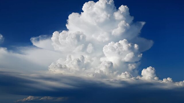 Dramatic Cumulonimbus Cloud Formation in Blue Sky