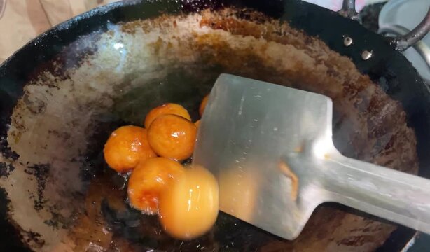 cooking in the pan