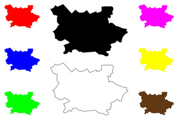 Fototapeta premium Pamplona city (Kingdom of Spain) map vector illustration, scribble sketch Pampeluna, Pamplona-Iruna, Iruna map