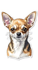 Obraz premium Chihuahua Portrait - A Detailed Watercolor Illustration of a Beloved Breed.