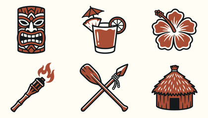 Tropical Island Essentials Icon Set © Ghaghah24