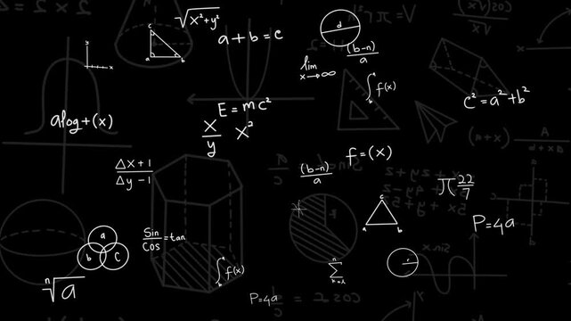 4k loop animation Educational Math Formula Motion Background