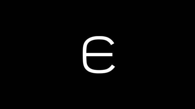 White lowercase Greek letter epsilon symbol on a black background, representing 'element of' in mathematics or a Greek alphabet character.