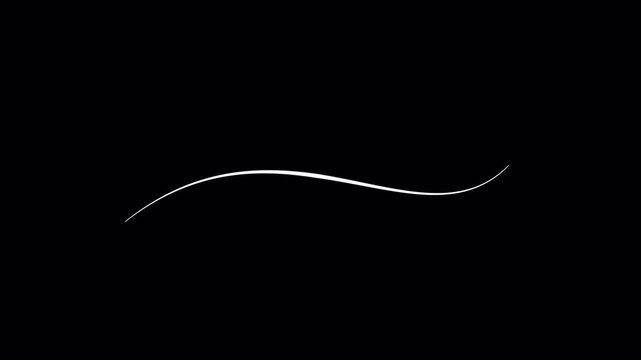 Abstract White Wavy Line on Black Background.