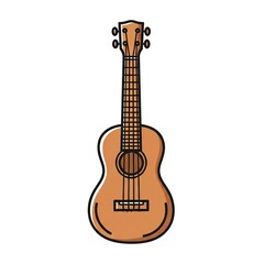 Naklejka premium Vibrant cartoon ukulele for music lovers and creative projects