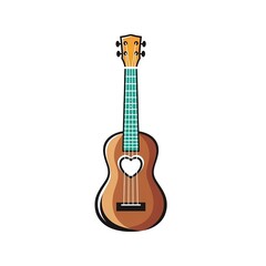 Obraz premium Vibrant ukulele illustration with colorful details