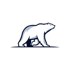 Fototapeta premium Minimalist Polar Bear Logo Modern Wildlife Vector Illustration