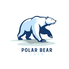 Fototapeta premium Polar Bear Logo Minimalist Modern Animal Illustration