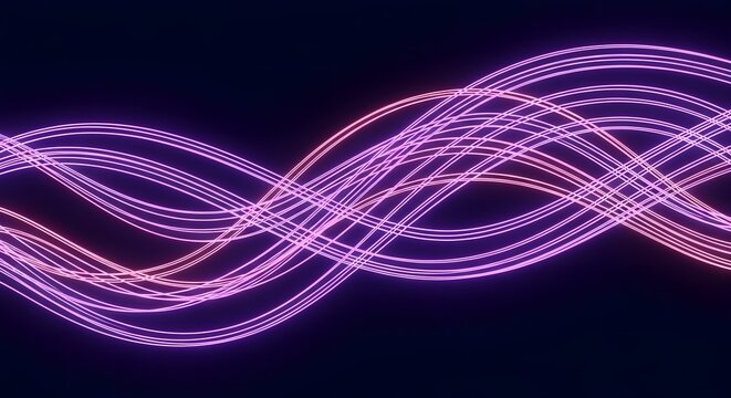 Abstract flowing neon light waves creating a vibrant energetic and futuristic digital art background