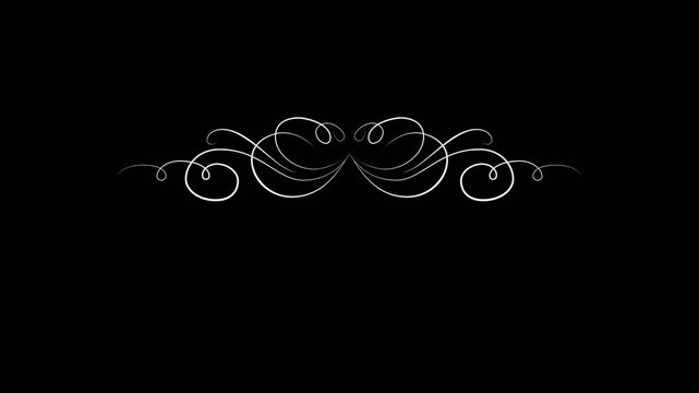 Elegant Flourish Design Element on Black Background for Creative Projects.