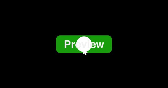 Button Click or press Preview button on transparent background. Click on Preview button with arrow cursor. Social media button animation concept
