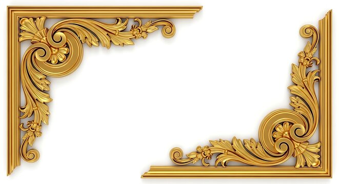 Ornate gold picture frame corner decoration