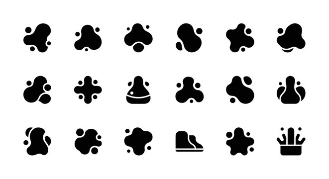 Abstract shapes collection. Blob design elements set.