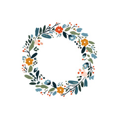 Floral Wreath Illustration Vector Design for Wedding and Invitations