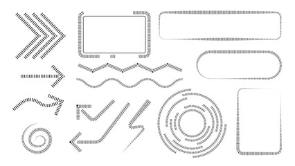 A simple illustration of hand drawn sketch arrows and labels designed as vector icons for communication and web design elements