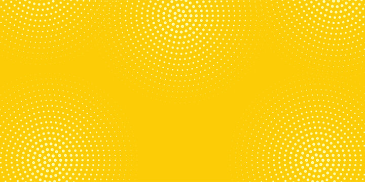 Yellow Halftone Dotted Gradient Background With Retro Comic Texture.