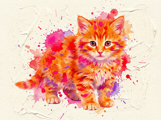 Naklejka premium orange caf watercolor splatter
