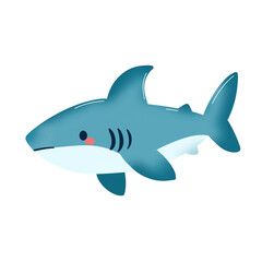 Obraz premium shark cartoon isolated on white