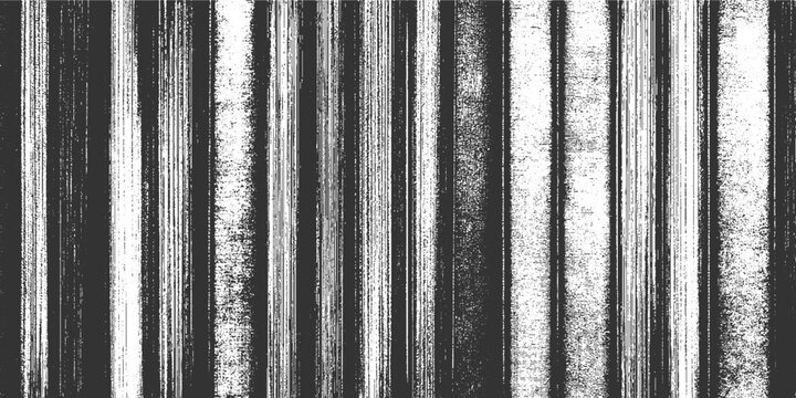 Black and white vertical lines with grainy texture and varying width and density stripes