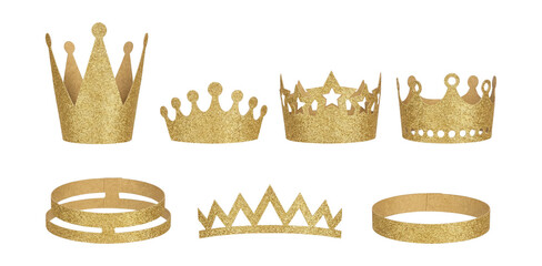 Glitter celebration crowns and tiaras .