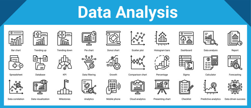 Data Analysis icon sheet and collection