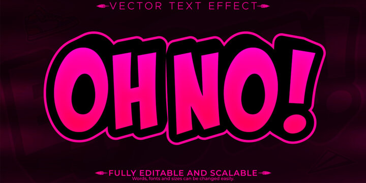 A bold pink and black vector text effect with the phrase Oh No!